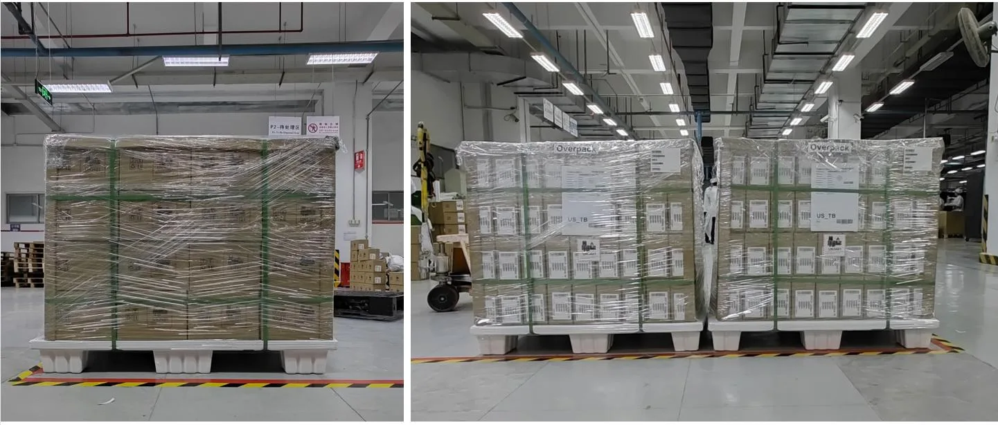 Warehouse palletized cargo ready for logistics handling